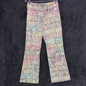 MISSONI Women’s Size 6 / 28 / 42 Logo Monogram Allover Print Bootcut Dress Pants